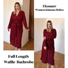 image:imageEkouaer Robes for Women Lightweight Knit Waffle Bathrobe Full Length Kimono Casual Ladies LoungewearWine Red