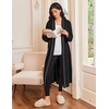 image:imageEkouaer Robes for Women Long Sleeves Bathrobe V Neck Cozy Housecoat Lightweight Fleece Robe with Pockets SXXL