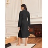 image:imageEkouaer Robes for Women Long Sleeves Bathrobe V Neck Cozy Housecoat Lightweight Fleece Robe with Pockets SXXL