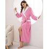 image:imageEkouaer Robes for Women Soft Long Bathrobe Lightweight Fleece Shawl Collar Spa Robe Cozy Sleepwear with Pockets SXXL