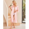 image:imageEkouaer Silk Robes for Women Lace Trim Satin Robe 34 Sleeve Kimono Bathrobe Bride Bridesmaid Wedding Party Sleepwear SXXLLight Pink