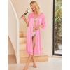 image:imageEkouaer Silk Robes for Women Lace Trim Satin Robe 34 Sleeve Kimono Bathrobe Bride Bridesmaid Wedding Party Sleepwear SXXLPeach