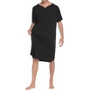 image:imageEkouaer Sleepwear Mens Nightshirt Short Sleeve Pajamas Comfy Big amp Tall Henley Sleep Shirt MXXXLBlack
