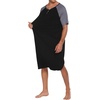 image:imageEkouaer Sleepwear Mens Nightshirt Short Sleeve Pajamas Comfy Big amp Tall Henley Sleep Shirt MXXXLBlack With Light Grey