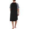 image:imageEkouaer Sleepwear Mens Nightshirt Short Sleeve Pajamas Comfy Big amp Tall Henley Sleep Shirt MXXXLBlack With Light Grey