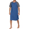 image:imageEkouaer Sleepwear Mens Nightshirt Short Sleeve Pajamas Comfy Big amp Tall Henley Sleep Shirt MXXXLBlue With Dark Grey