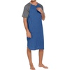 image:imageEkouaer Sleepwear Mens Nightshirt Short Sleeve Pajamas Comfy Big amp Tall Henley Sleep Shirt MXXXLBlue With Dark Grey