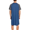 image:imageEkouaer Sleepwear Mens Nightshirt Short Sleeve Pajamas Comfy Big amp Tall Henley Sleep Shirt MXXXLBlue With Dark Grey
