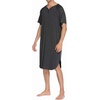 image:imageEkouaer Sleepwear Mens Nightshirt Short Sleeve Pajamas Comfy Big amp Tall Henley Sleep Shirt MXXXLDark Grey