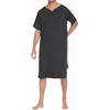 image:imageEkouaer Sleepwear Mens Nightshirt Short Sleeve Pajamas Comfy Big amp Tall Henley Sleep Shirt MXXXLDark Grey