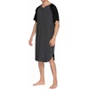 image:imageEkouaer Sleepwear Mens Nightshirt Short Sleeve Pajamas Comfy Big amp Tall Henley Sleep Shirt MXXXLDark Grey With Black