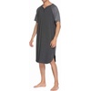 image:imageEkouaer Sleepwear Mens Nightshirt Short Sleeve Pajamas Comfy Big amp Tall Henley Sleep Shirt MXXXLDark Grey With Light Grey