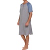 image:imageEkouaer Sleepwear Mens Nightshirt Short Sleeve Pajamas Comfy Big amp Tall Henley Sleep Shirt MXXXLGrey With Light Blue