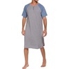 image:imageEkouaer Sleepwear Mens Nightshirt Short Sleeve Pajamas Comfy Big amp Tall Henley Sleep Shirt MXXXLGrey With Light Blue