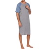 image:imageEkouaer Sleepwear Mens Nightshirt Short Sleeve Pajamas Comfy Big amp Tall Henley Sleep Shirt MXXXLGrey With Light Blue