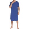 image:imageEkouaer Sleepwear Mens Nightshirt Short Sleeve Pajamas Comfy Big amp Tall Henley Sleep Shirt MXXXLNavy Blue