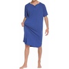 image:imageEkouaer Sleepwear Mens Nightshirt Short Sleeve Pajamas Comfy Big amp Tall Henley Sleep Shirt MXXXLNavy Blue