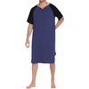 image:imageEkouaer Sleepwear Mens Nightshirt Short Sleeve Pajamas Comfy Big amp Tall Henley Sleep Shirt MXXXLNavy With Black
