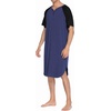 image:imageEkouaer Sleepwear Mens Nightshirt Short Sleeve Pajamas Comfy Big amp Tall Henley Sleep Shirt MXXXLNavy With Black