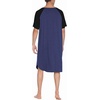 image:imageEkouaer Sleepwear Mens Nightshirt Short Sleeve Pajamas Comfy Big amp Tall Henley Sleep Shirt MXXXLNavy With Black