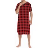 image:imageEkouaer Sleepwear Mens Nightshirt Short Sleeve Pajamas Comfy Big amp Tall Henley Sleep Shirt MXXXLPlaid  Black  Red