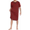image:imageEkouaer Sleepwear Mens Nightshirt Short Sleeve Pajamas Comfy Big amp Tall Henley Sleep Shirt MXXXLPlaid  Black  Red