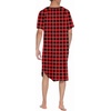 image:imageEkouaer Sleepwear Mens Nightshirt Short Sleeve Pajamas Comfy Big amp Tall Henley Sleep Shirt MXXXLPlaid  Black  Red