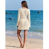 image:imageEkouaer Swimsuit Coverup for Women Crochet Beach Cover Up Hollow Out Long Sleeve Cover Ups 2026 Summer Vacation OutfitsBeige