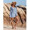 image:imageEkouaer Swimsuit Coverup for Women Crochet Beach Cover Up Hollow Out Long Sleeve Cover Ups 2026 Summer Vacation OutfitsLight Blue