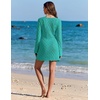 image:imageEkouaer Swimsuit Coverup for Women Crochet Beach Cover Up Hollow Out Long Sleeve Cover Ups 2026 Summer Vacation OutfitsTurquoise