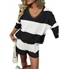 image:imageEkouaer Two Piece Sets for Women Summer Lounge Sets 2026 Striped Shirts and Shorts Set Oversized Matching OutfitBalck Beige Combo