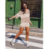 image:imageEkouaer Two Piece Sets for Women Summer Lounge Sets 2026 Striped Shirts and Shorts Set Oversized Matching OutfitBeigewhite Combo