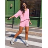 image:imageEkouaer Two Piece Sets for Women Summer Lounge Sets 2026 Striped Shirts and Shorts Set Oversized Matching OutfitPink