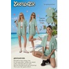 image:imageEkouaer Two Piece Sets for Women Summer Y2K Shirt and Shorts Beach Vacation Cruise Outfits Travel Sweatsuits Lounge SetGreen White Plaid