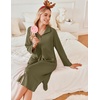 image:imageEkouaer Waffle Robes for Women Long Zipper Bathrobes Lightweight House Coat Soft Sleepwear with Pockets Loungewear SXXLArmy Green
