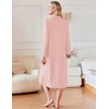 image:imageEkouaer Waffle Robes for Women Long Zipper Bathrobes Lightweight House Coat Soft Sleepwear with Pockets Loungewear SXXLLight Pink