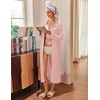 image:imageEkouaer Waffle Robes for Women Long Zipper Bathrobes Lightweight House Coat Soft Sleepwear with Pockets Loungewear SXXLLight Pink