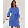 image:imageEkouaer Women Kimono Robes Knee Length Knit Bathrobe Lightweight Soft Sleepwear Vneck Casual Ladies LoungewearBlue