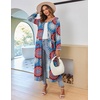 image:imageEkouaer Women Long House Coat Zipper Front Robes Full Length Nightgowns with Pockets Striped Loungewear S4XLBohemian Blue
