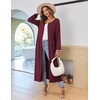image:imageEkouaer Women Long House Coat Zipper Front Robes Full Length Nightgowns with Pockets Striped LoungewearWine RedXLarge
