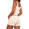 image:imageEkouaer Women Pajama Set 2 Pieces Tank Top and Shorts Cami Sleepwear Loungewear Ribbed Knit Pjs Sets Soft LingerieLittle Cherry