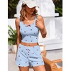 image:imageEkouaer Women Pajama Set 2 Pieces Tank Top and Shorts Cami Sleepwear Loungewear Ribbed Knit Pjs Sets Soft LingeriePlaidcherry
