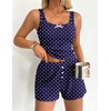 image:imageEkouaer Women Pajama Set 2 Pieces Tank Top and Shorts Cami Sleepwear Loungewear Ribbed Knit Pjs Sets Soft LingeriePolka Dots