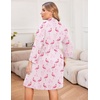 image:imageEkouaer Women Plus Size Robe Knee Length Lightweight Bathrobe Short Kimono Robes with Pockets Maternity RobeFlamingos
