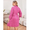 image:imageEkouaer Women Plus Size Robe Knee Length Lightweight Bathrobe Short Kimono Robes with Pockets Maternity RobePink Leopard