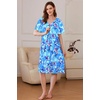 image:imageEkouaer Women Robe Zipper Front Mumu Duster Robes Zip Up Housecoat Soft Sleepwear with PocketsMulti Aqua