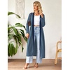image:imageEkouaer Women Zipper Robe Long Sleeve Loungewear Lightweight Housecoat Full Length Nightgown with PocketsBlue