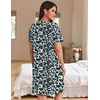 image:imageEkouaer Women Zipper Robes Waffle Short Bathrobe Lightweight House Coat with Pockets Soft Nightgown S3XLCream Leopard Print