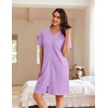image:imageEkouaer Women Zipper Robes Waffle Short Bathrobe Lightweight House Coat with Pockets Soft Nightgown S3XLLight Purple