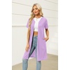image:imageEkouaer Women Zipper Robes Waffle Short Bathrobe Lightweight House Coat with Pockets Soft Nightgown S3XLLight Purple